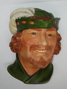 VINTAGE 1985 Legend Products "Robin Hood" Chalkware Wall Mask Decoration